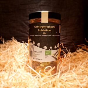 Gefriergetrocknete Apfelstücke im Glas 50g